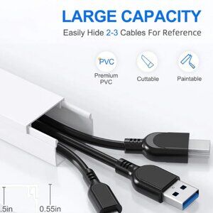 Delamu 157in Cable Cover Channel Gray